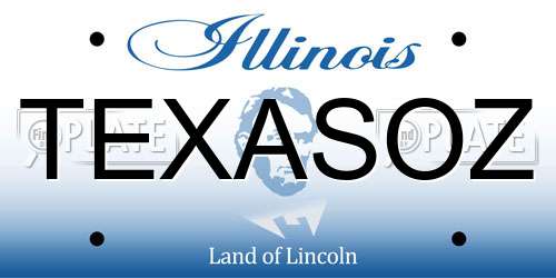 TEXASOZ Illinois License Plate