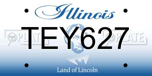 TEY627 Illinois License Plate