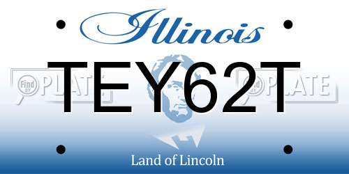 TEY62T Illinois License Plate