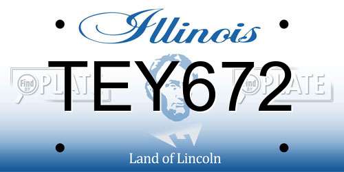 TEY672 Illinois License Plate
