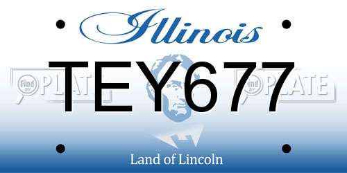 TEY677 Illinois License Plate