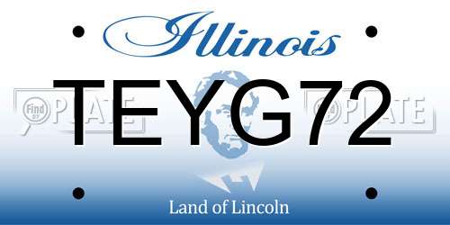 TEYG72 Illinois License Plate