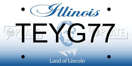 TEYG77 Illinois License Plate