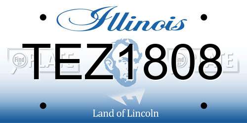 TEZ1808 Illinois License Plate