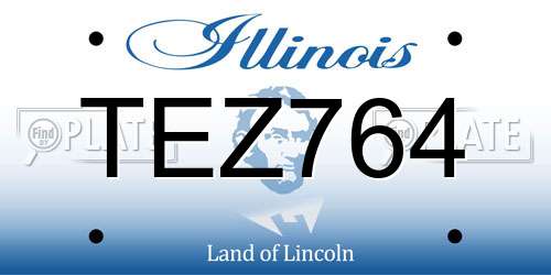 TEZ764 Illinois License Plate