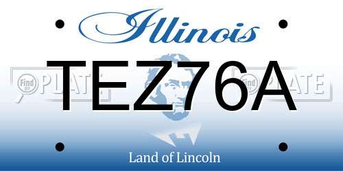 TEZ76A Illinois License Plate