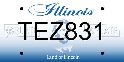 TEZ831 Illinois License Plate