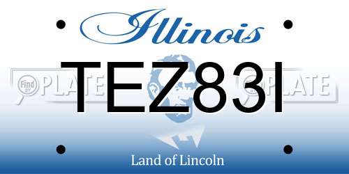 TEZ83I Illinois License Plate