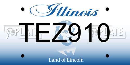 TEZ910 Illinois License Plate