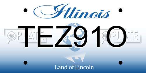 TEZ91O Illinois License Plate