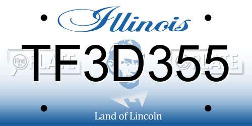 TF3D355 Illinois License Plate