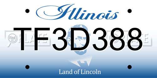 TF3D388 Illinois License Plate