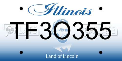 TF3O355 Illinois License Plate