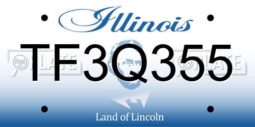 TF3Q355 Illinois License Plate