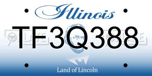TF3Q388 Illinois License Plate