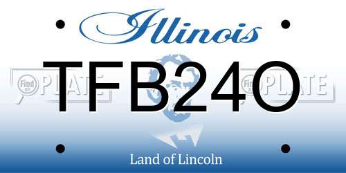 TFB24O Illinois License Plate