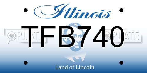 TFB740 Illinois License Plate