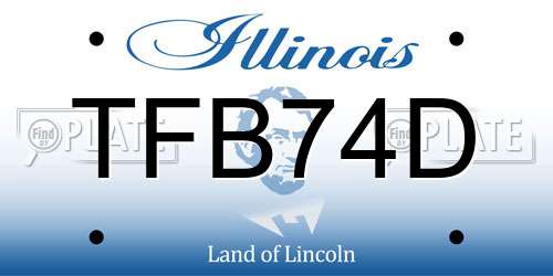 TFB74D Illinois License Plate