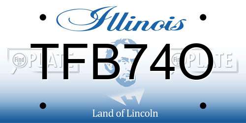 TFB74O Illinois License Plate