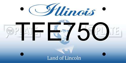 TFE75O Illinois License Plate