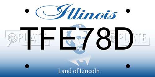 TFE78D Illinois License Plate