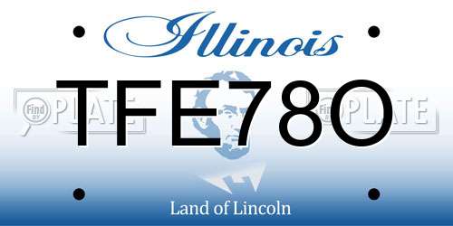 TFE78O Illinois License Plate