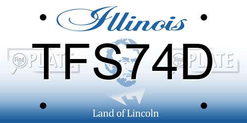 TFS74D Illinois License Plate