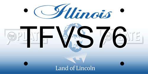 TFVS76 Illinois License Plate