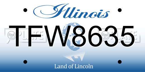 TFW8635 Illinois License Plate
