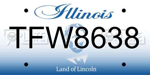 TFW8638 Illinois License Plate
