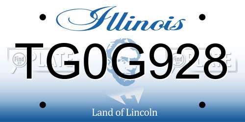 TG0G928 Illinois License Plate