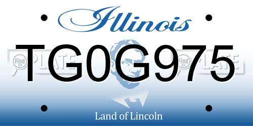 TG0G975 Illinois License Plate