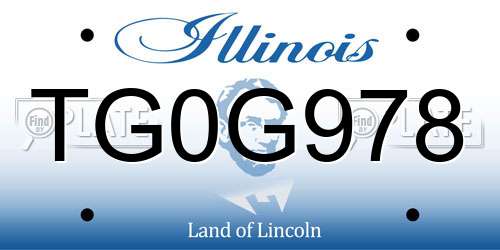 TG0G978 Illinois License Plate