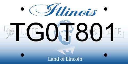 TG0T801 Illinois License Plate