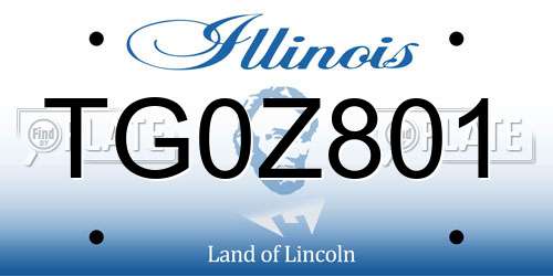 TG0Z801 Illinois License Plate