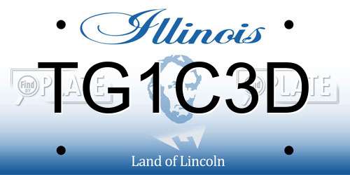 TG1C3D Illinois License Plate