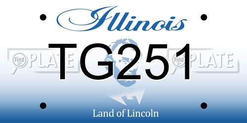 TG251 Illinois License Plate