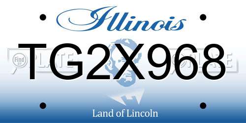 TG2X968 Illinois License Plate