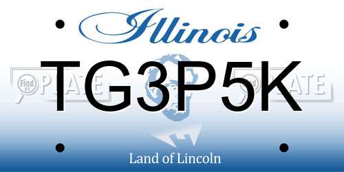 TG3P5K Illinois License Plate