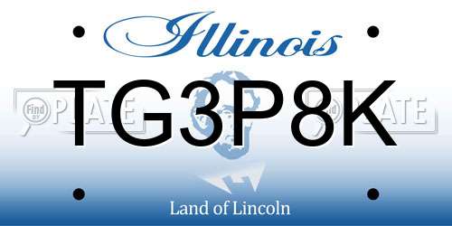 TG3P8K Illinois License Plate