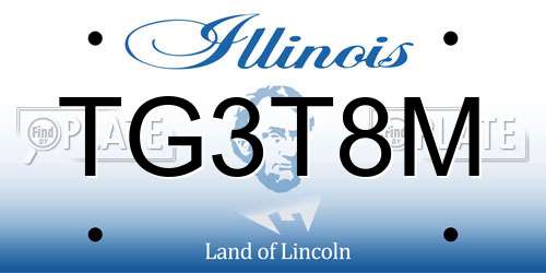 TG3T8M Illinois License Plate