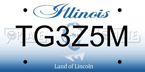 TG3Z5M Illinois License Plate