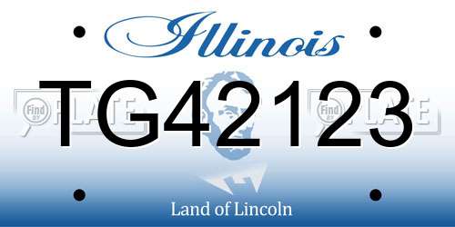 TG42123 Illinois License Plate