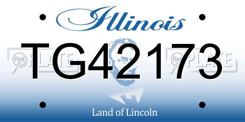 TG42173 Illinois License Plate
