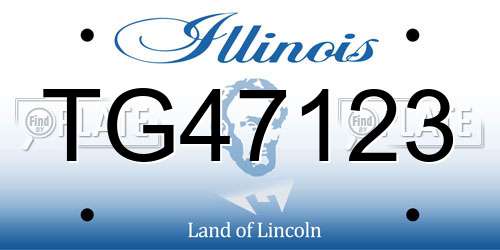 TG47123 Illinois License Plate