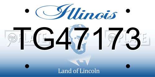TG47173 Illinois License Plate