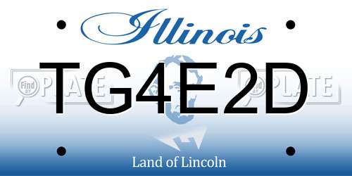 TG4E2D Illinois License Plate