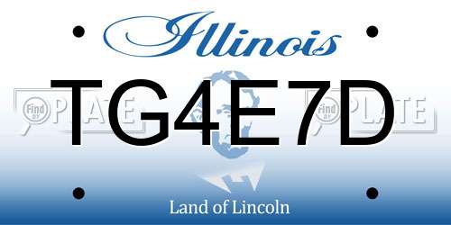 TG4E7D Illinois License Plate