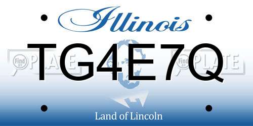 TG4E7Q Illinois License Plate
