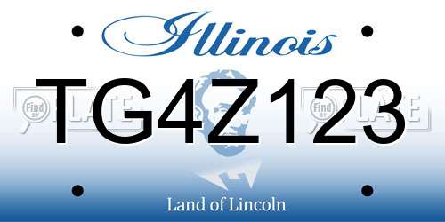 TG4Z123 Illinois License Plate